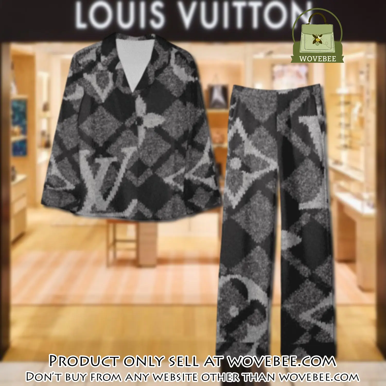 Trending luxury lv satin pajama set pjs1109 wvb1350623